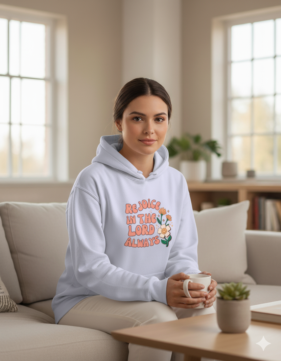 Rejoice in the Lord Always Oversized Hoodie Faith, Comfort & Style