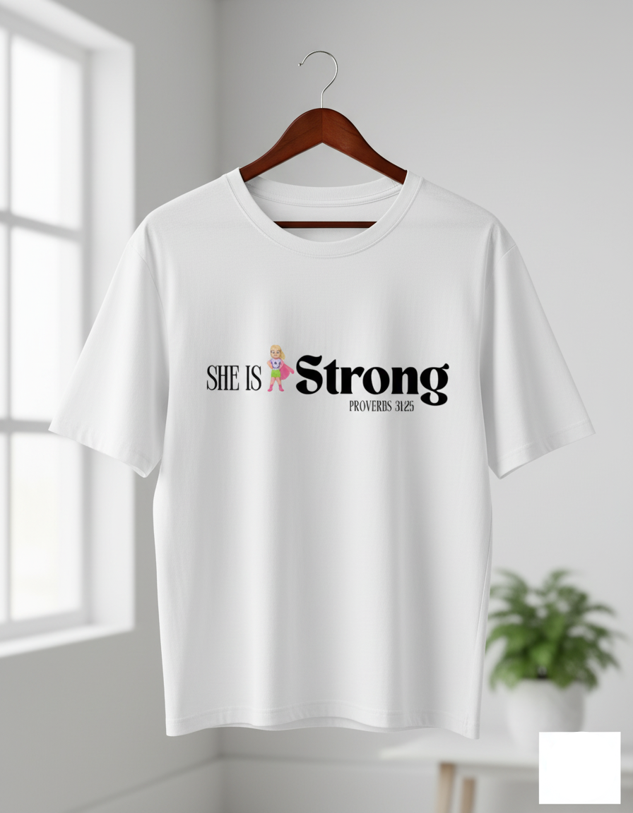 She Is Strong Oversized Tee Faith, Strength & Style